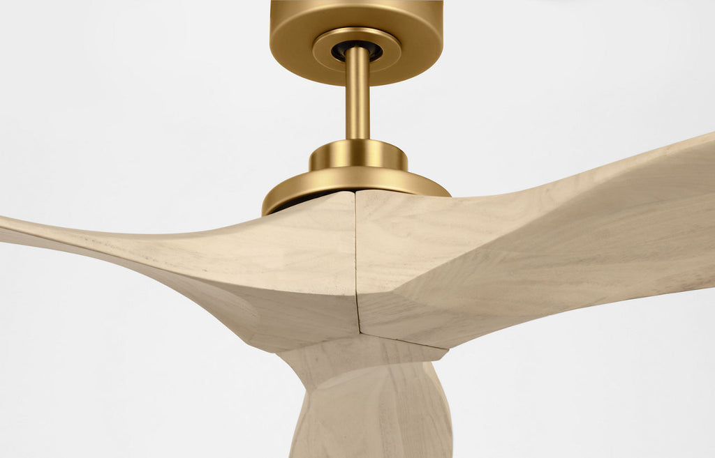 Collins Smart 60 Ceiling Fan | Burnished Brass | Washed White Oak Blades