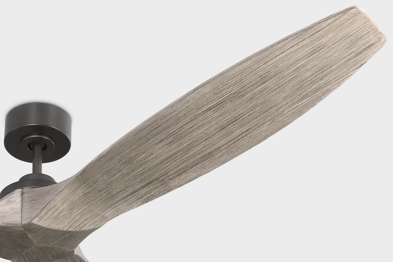 Collins Smart 70 Ceiling Fan | Aged Pewter | Light Grey Weathered Oak Blades