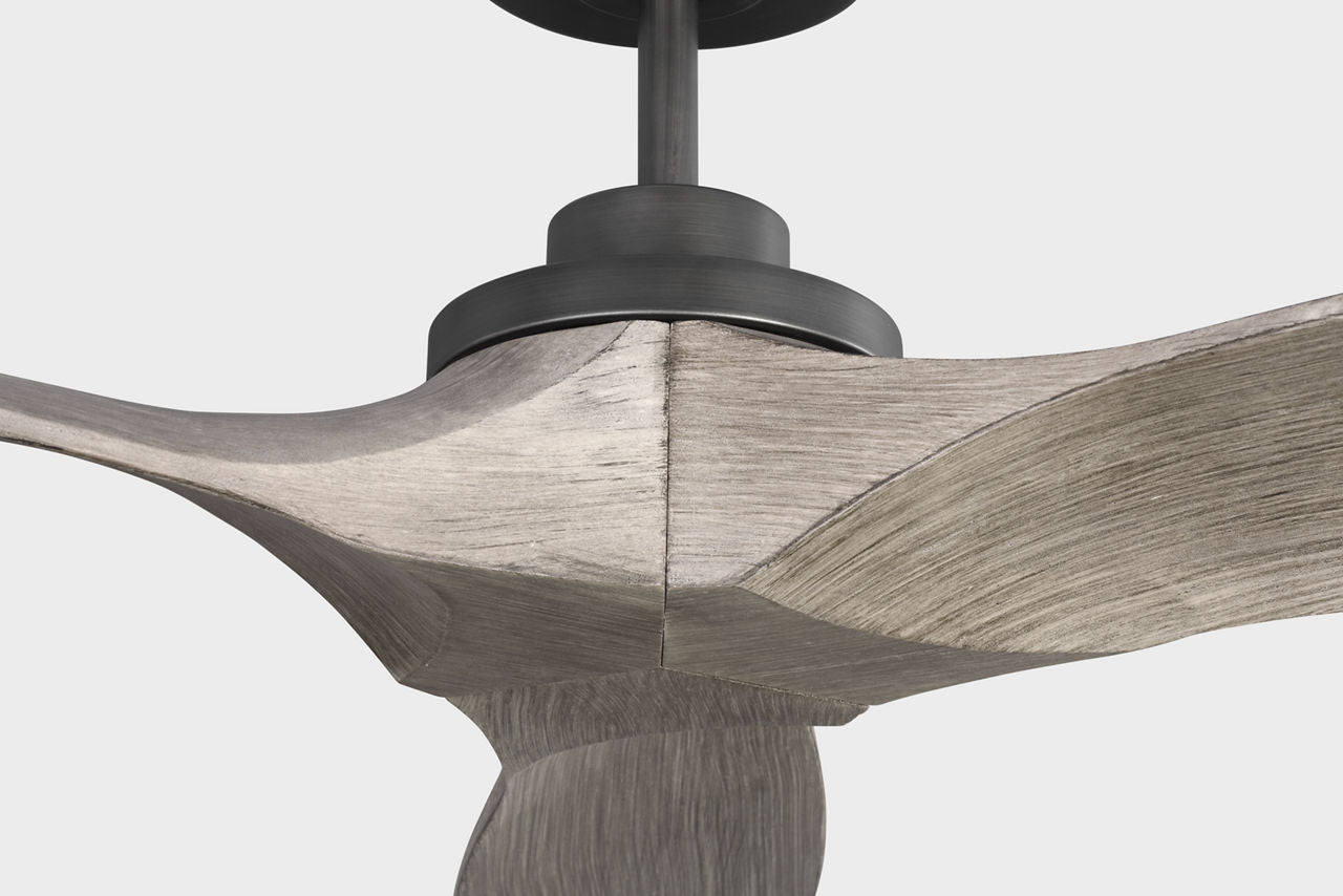 Collins Smart 70 Ceiling Fan | Aged Pewter | Light Grey Weathered Oak Blades