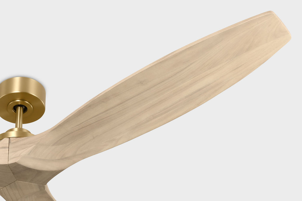 Collins Smart 70 Ceiling Fan | Burnished Brass | Washed White Oak Blades