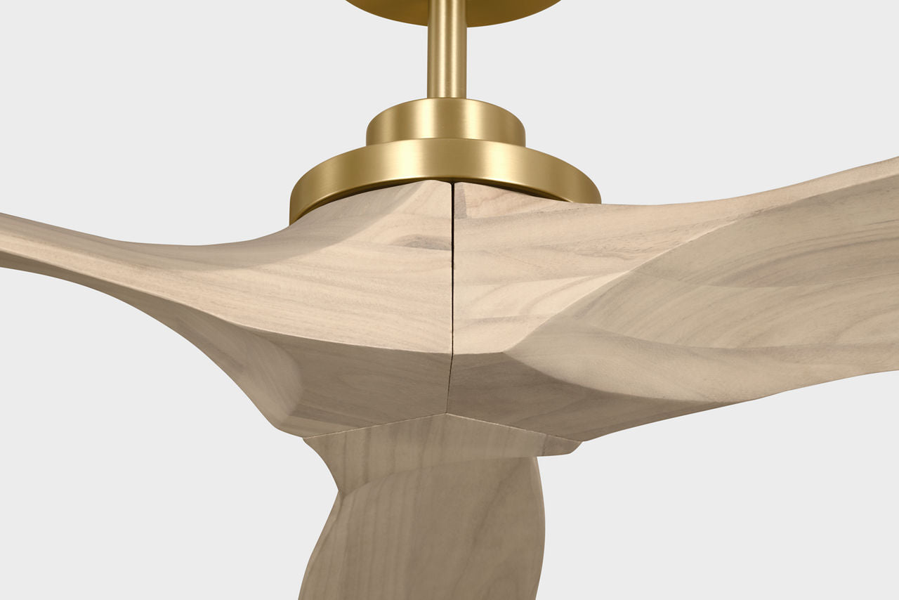 Collins Smart 70 Ceiling Fan | Burnished Brass | Washed White Oak Blades