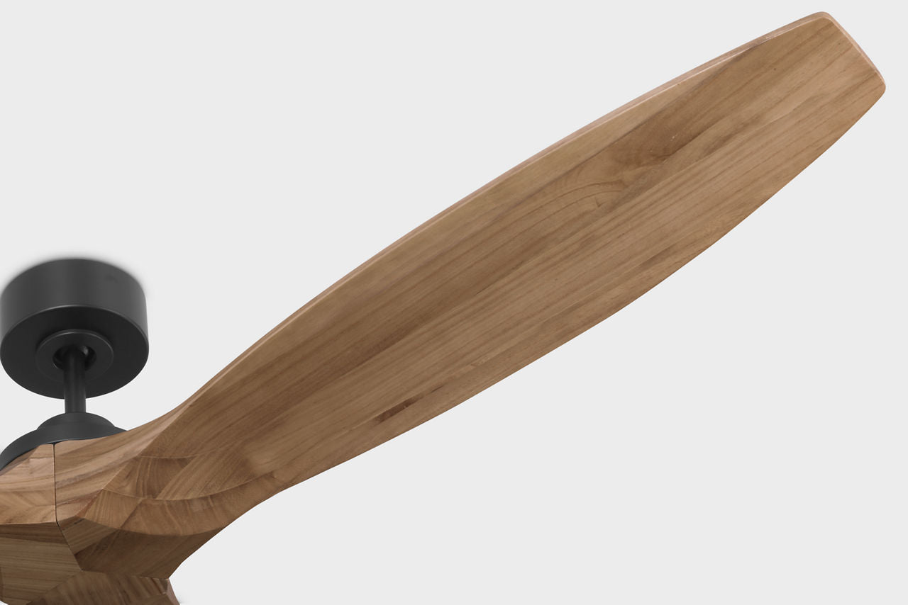 Collins Smart 70 Ceiling Fan | Midnight Black | Natural Honey Blades