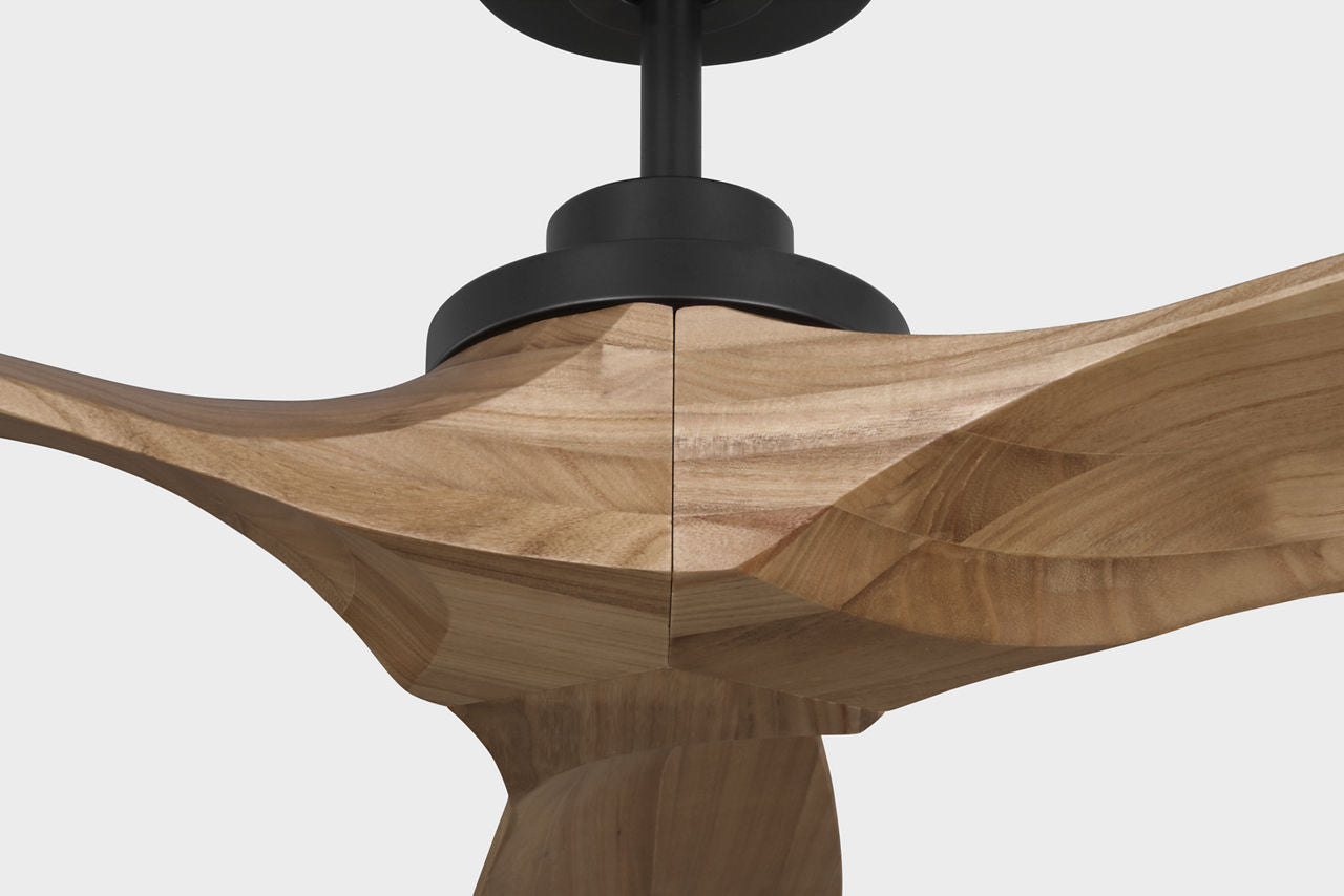 Collins Smart 70 Ceiling Fan | Midnight Black | Natural Honey Blades