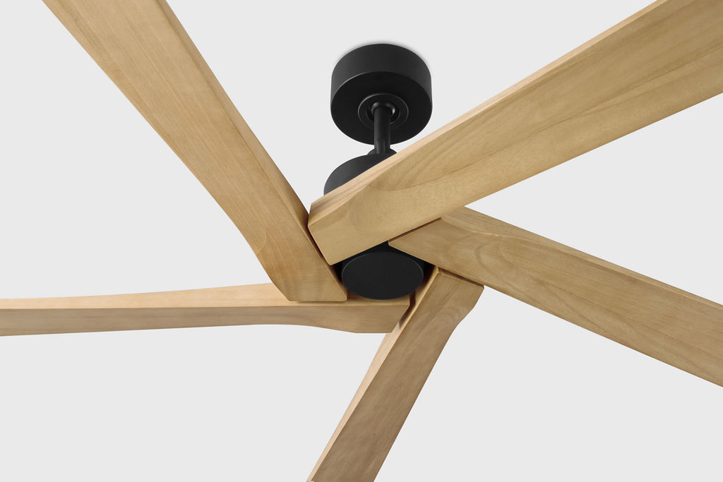 Aspen 56 Ceiling Fan | Midnight Black | Natural Honey Blades