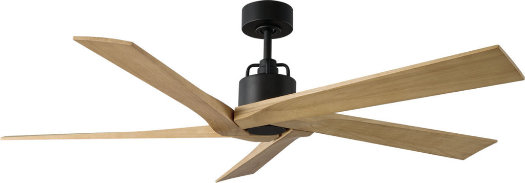 Aspen 56 Ceiling Fan | Midnight Black | Natural Honey Blades