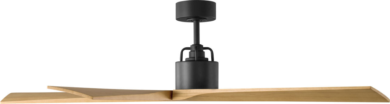 Aspen 56 Ceiling Fan | Midnight Black | Natural Honey Blades