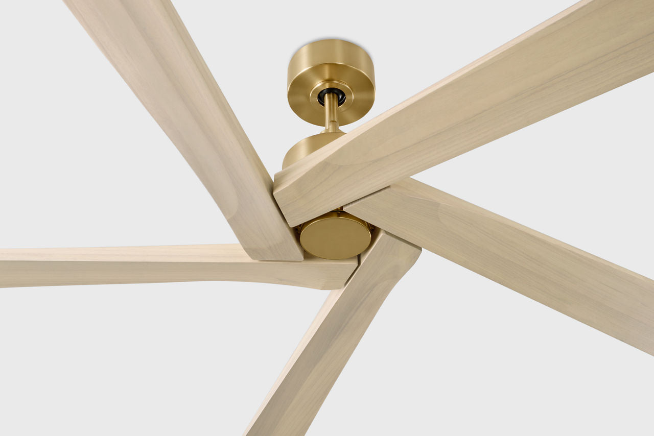 Aspen 70 Ceiling Fan | Burnished Brass | Washed White Oak Blades