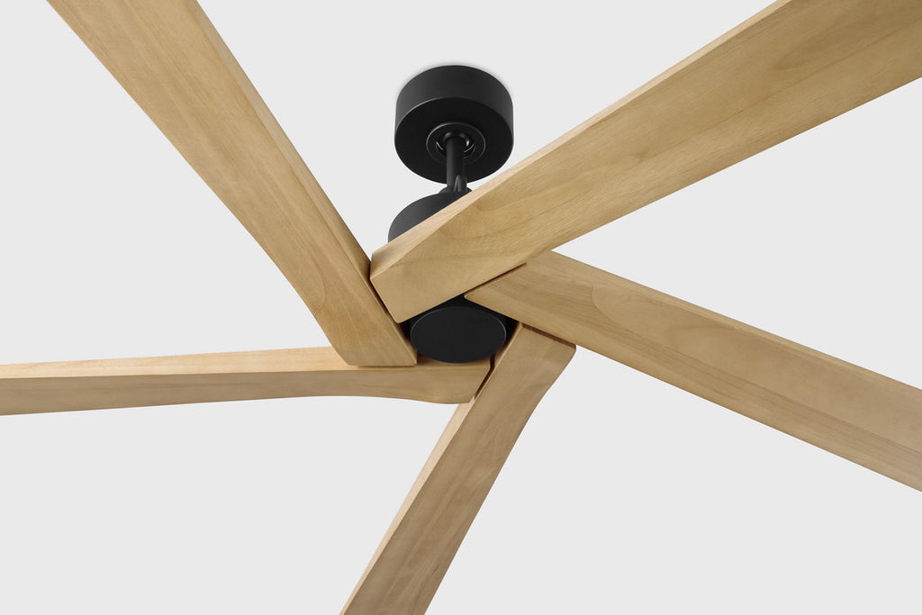 Aspen 70 Ceiling Fan | Midnight Black | Natural Honey Blades
