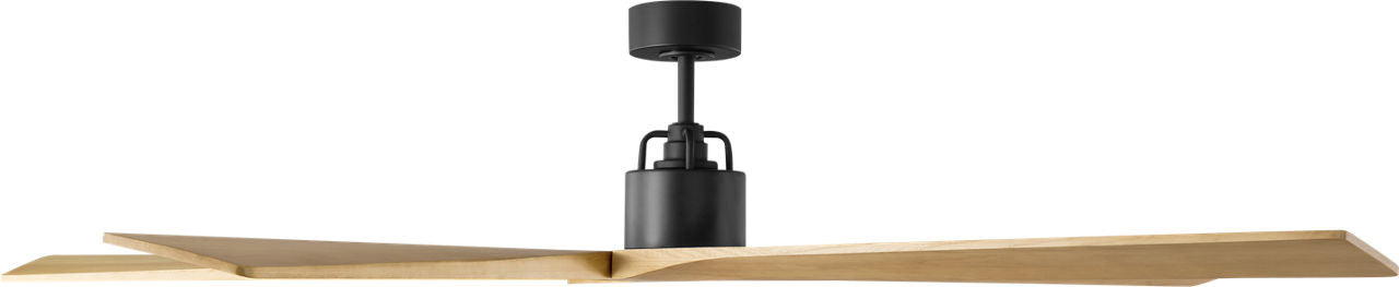 Aspen 70 Ceiling Fan | Midnight Black | Natural Honey Blades