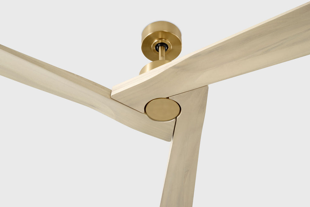 Alma Smart 52 Ceiling Fan | Burnished Brass | Washed White Oak Blades