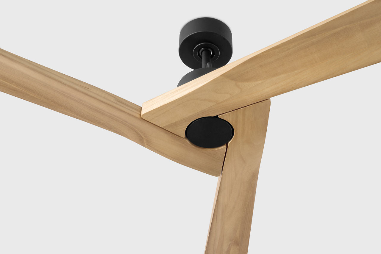 Alma Smart 52 Ceiling Fan | Midnight Black | Natural Honey Blades