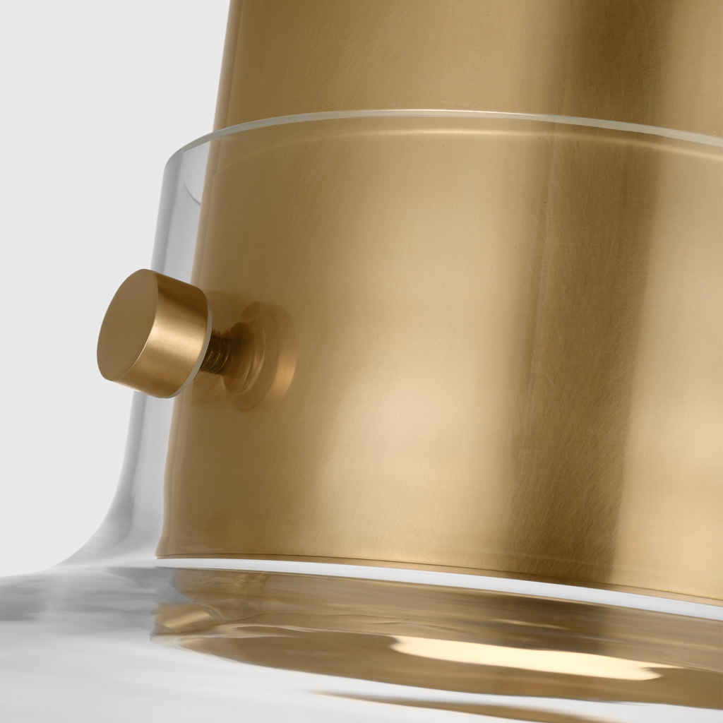 Morgan 18 Flush Mount hand-rubbed antique brass | clear glass 2700K-1800K 90 CRI