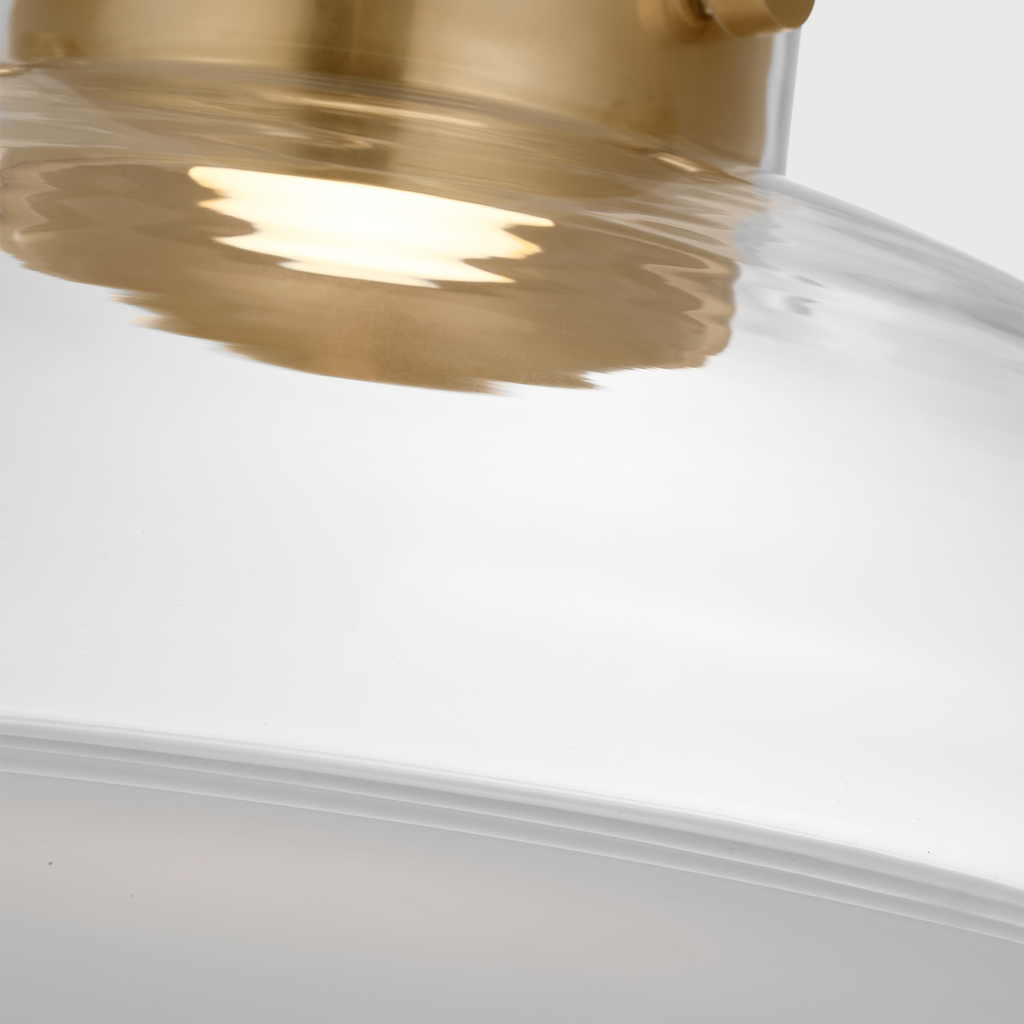 Morgan 18 Flush Mount hand-rubbed antique brass | clear glass 2700K-1800K 90 CRI