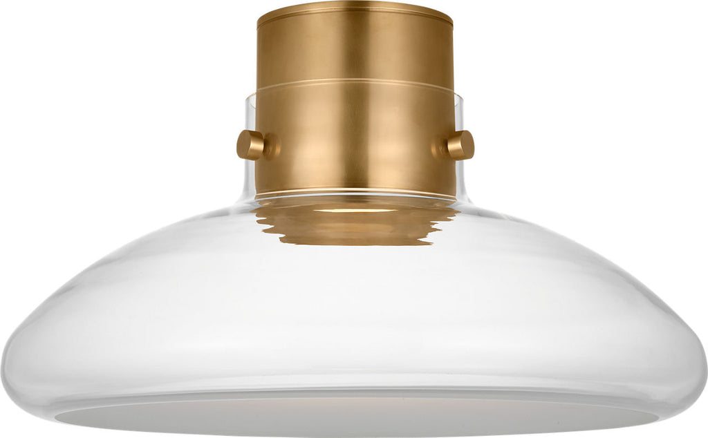 Morgan 18 Flush Mount hand-rubbed antique brass | clear glass 2700K-1800K 90 CRI