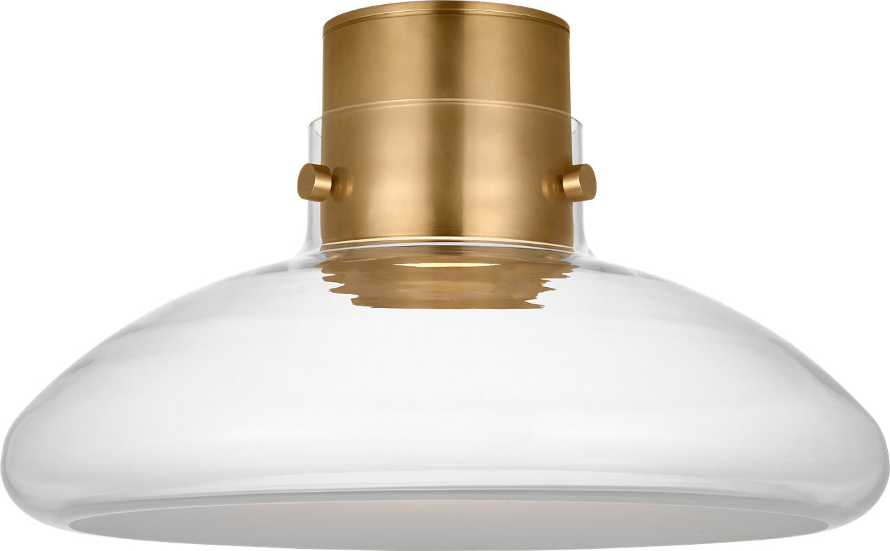Morgan 18 Flush Mount hand-rubbed antique brass | clear glass 2700K-1800K 90 CRI