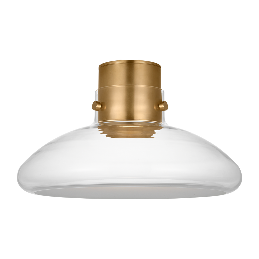 Morgan 18 Flush Mount hand-rubbed antique brass | clear glass 2700K-1800K 90 CRI