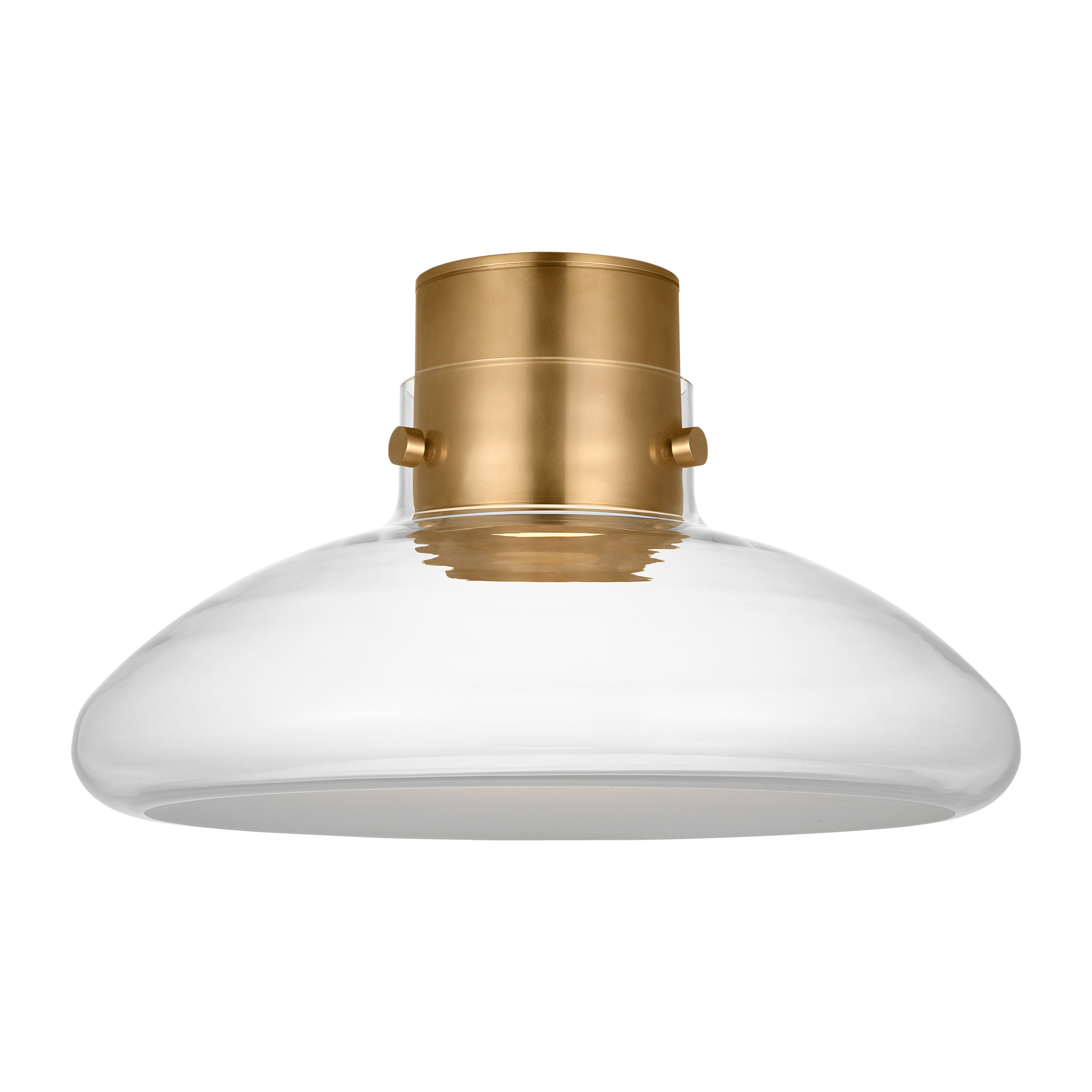 Morgan 18 Flush Mount hand-rubbed antique brass | clear glass 2700K-1800K 90 CRI
