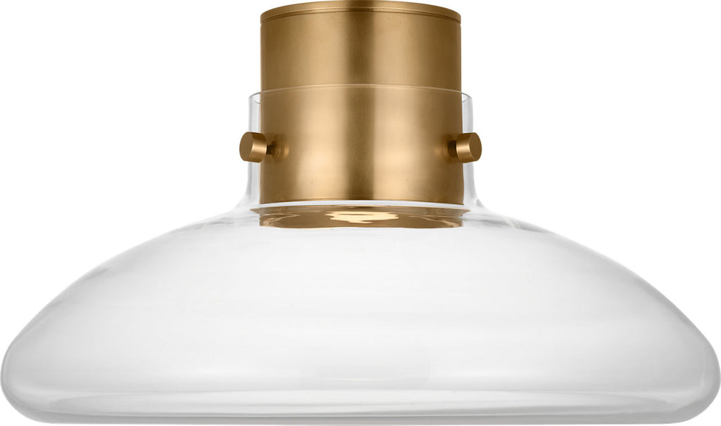 Morgan 18 Flush Mount hand-rubbed antique brass | clear glass 2700K-1800K 90 CRI