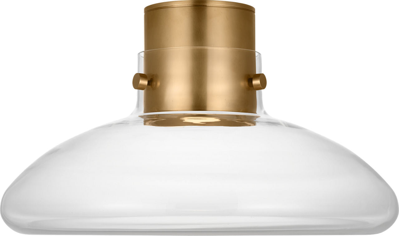 Morgan 18 Flush Mount hand-rubbed antique brass | clear glass 2700K-1800K 90 CRI