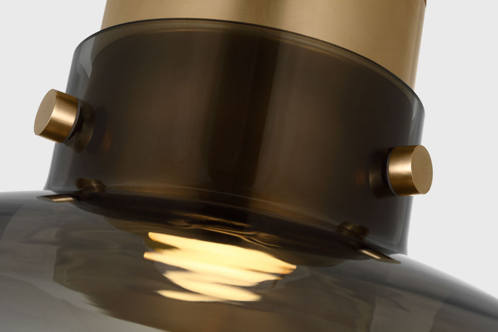Morgan 18 Flush Mount hand-rubbed antique brass | smoke glass 2700K-1800K 90 CRI