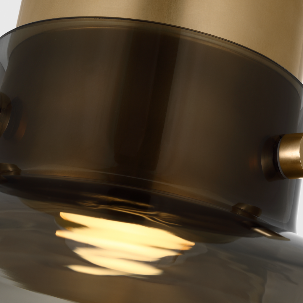 Morgan 18 Flush Mount hand-rubbed antique brass | smoke glass 2700K-1800K 90 CRI