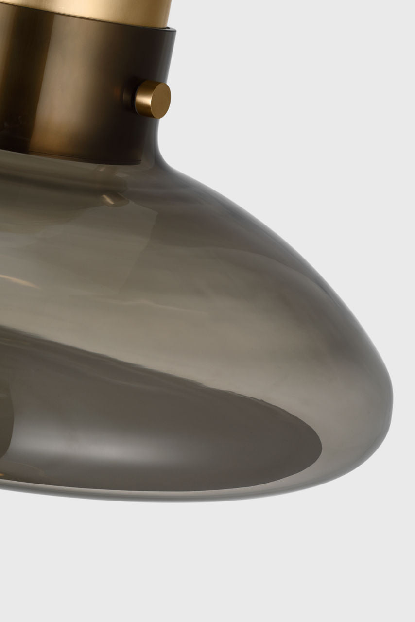 Morgan 18 Flush Mount hand-rubbed antique brass | smoke glass 2700K-1800K 90 CRI