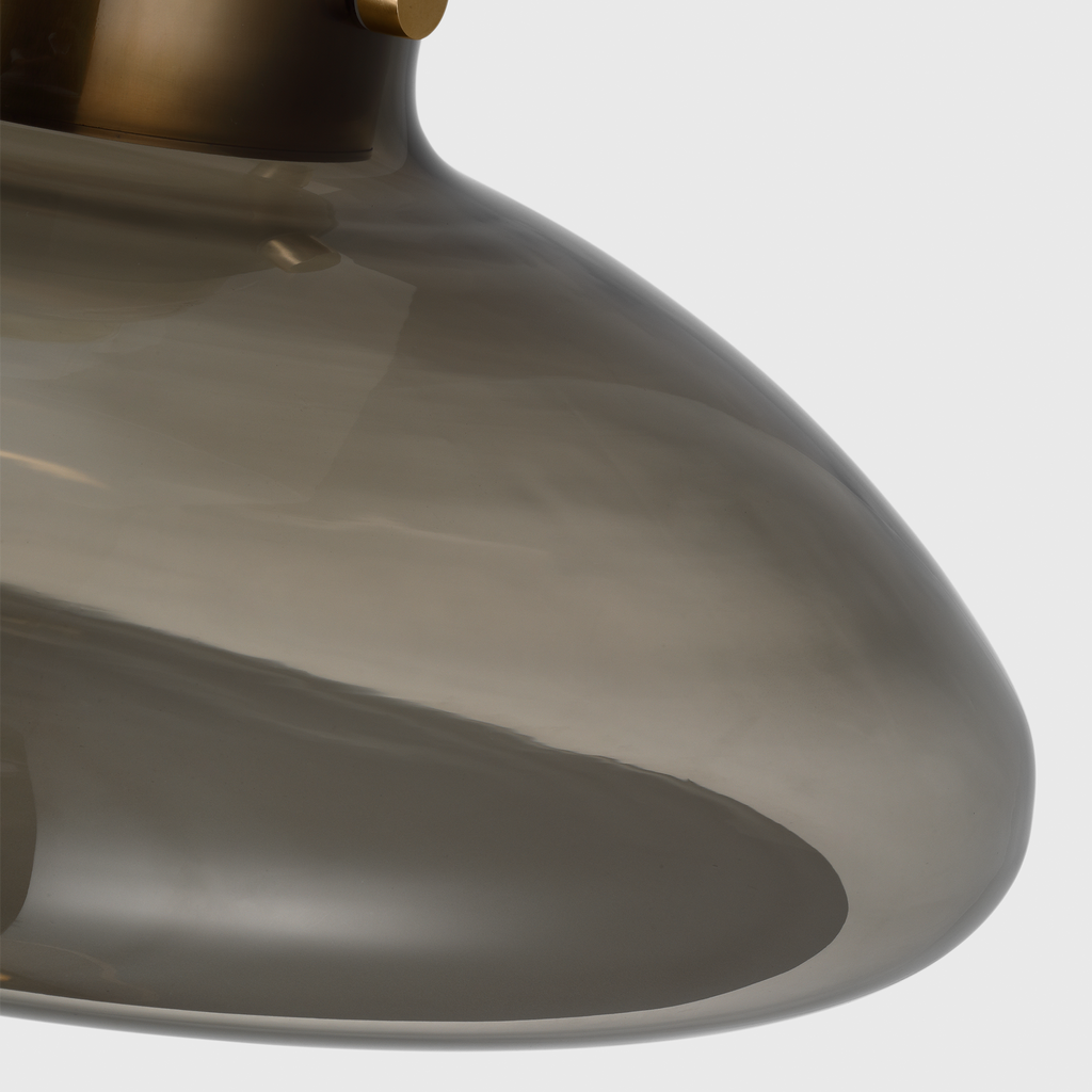 Morgan 18 Flush Mount hand-rubbed antique brass | smoke glass 2700K-1800K 90 CRI
