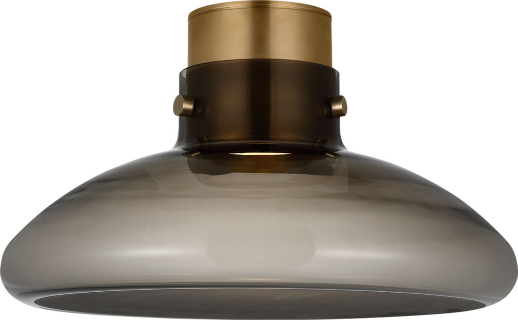 Morgan 18 Flush Mount hand-rubbed antique brass | smoke glass 2700K-1800K 90 CRI