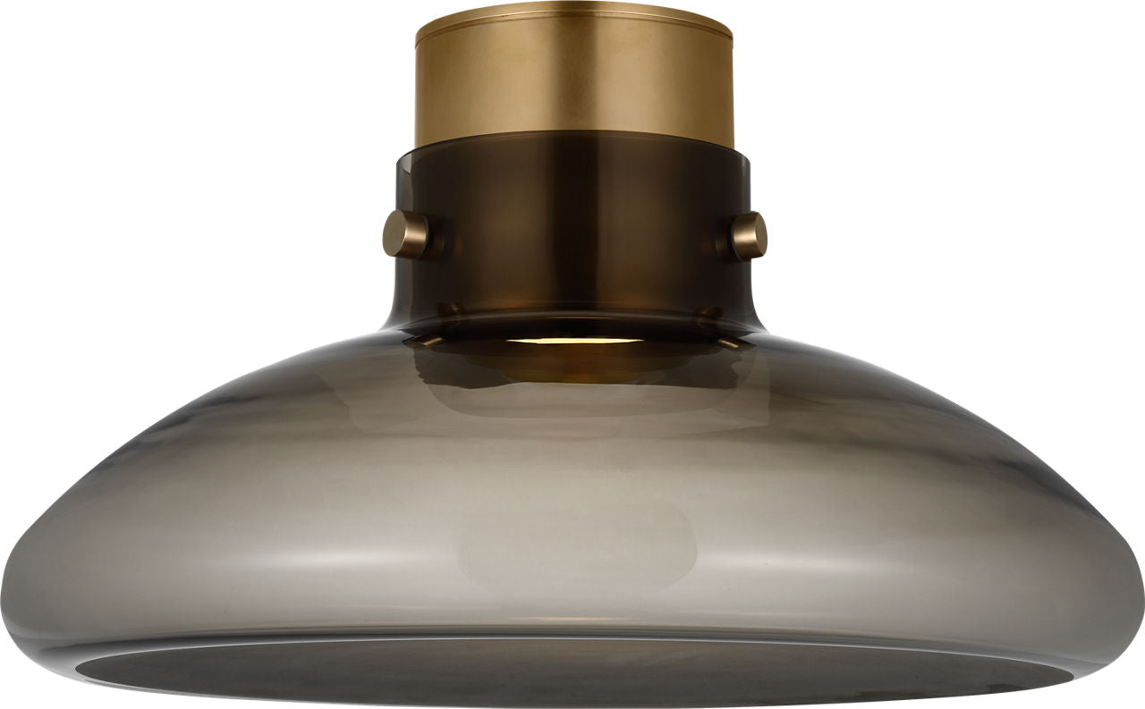 Morgan 18 Flush Mount hand-rubbed antique brass | smoke glass 2700K-1800K 90 CRI