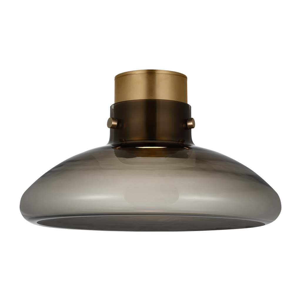 Morgan 18 Flush Mount hand-rubbed antique brass | smoke glass 2700K-1800K 90 CRI