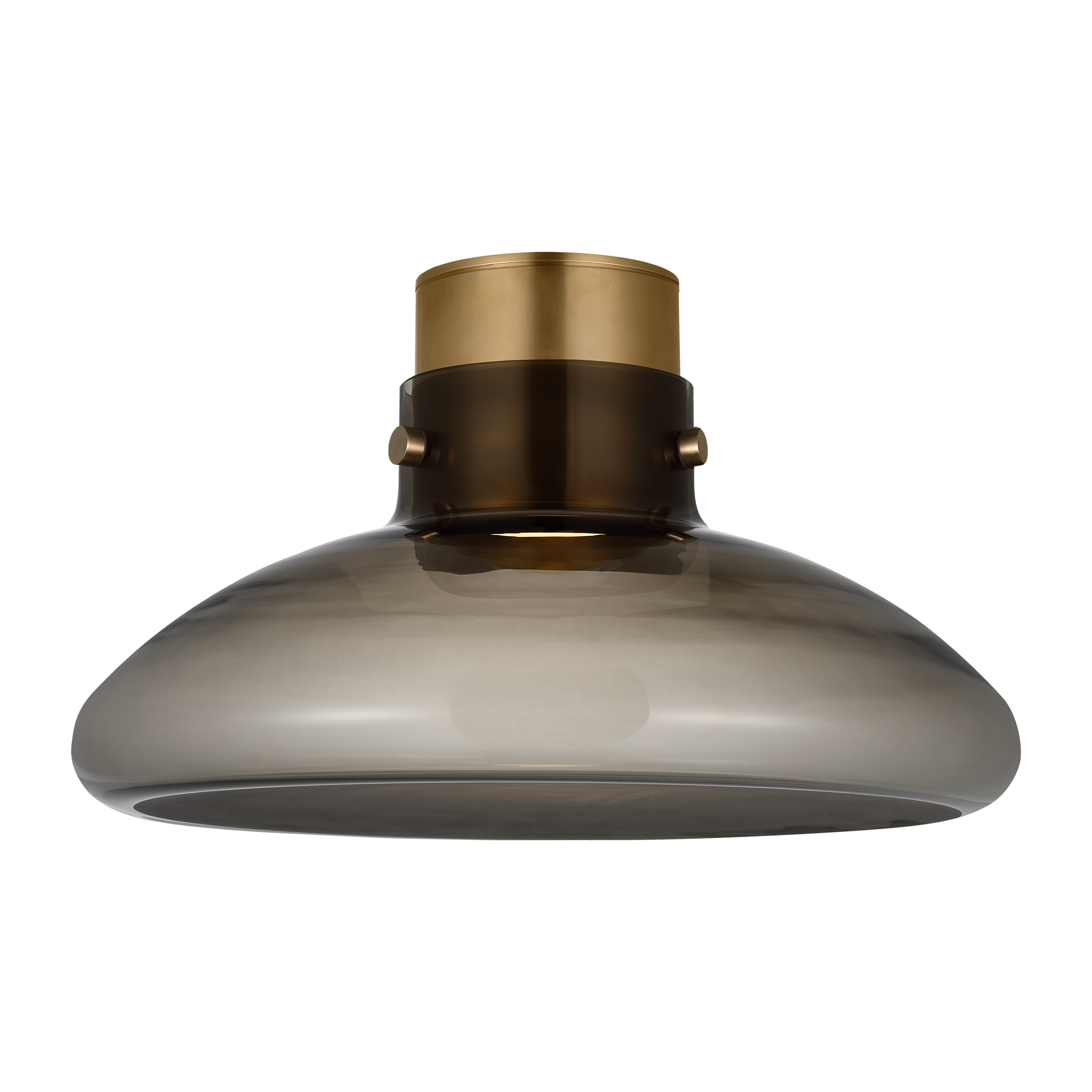 Morgan 18 Flush Mount hand-rubbed antique brass | smoke glass 2700K-1800K 90 CRI