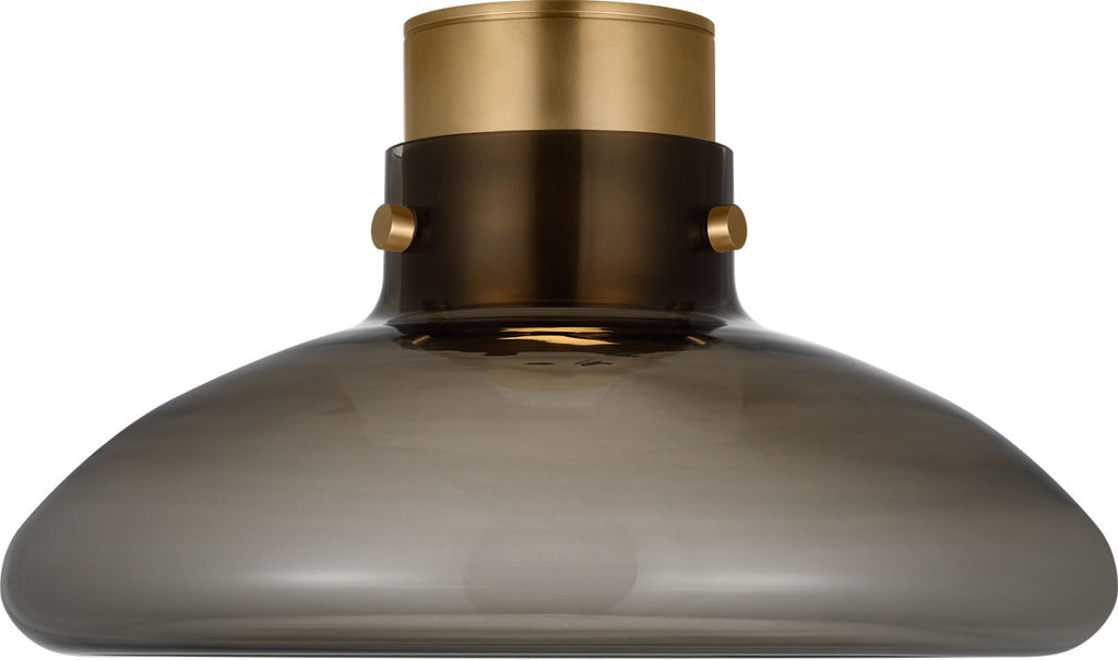 Morgan 18 Flush Mount hand-rubbed antique brass | smoke glass 2700K-1800K 90 CRI
