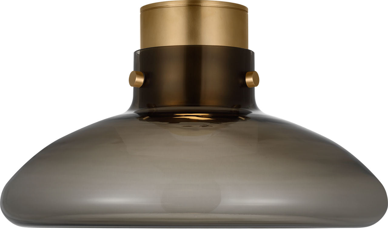 Morgan 18 Flush Mount hand-rubbed antique brass | smoke glass 2700K-1800K 90 CRI
