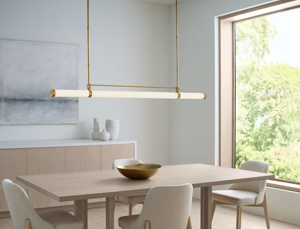 Alo X-Large Linear Chandelier Polished Natural Brass 2700K 90 CRI 120V