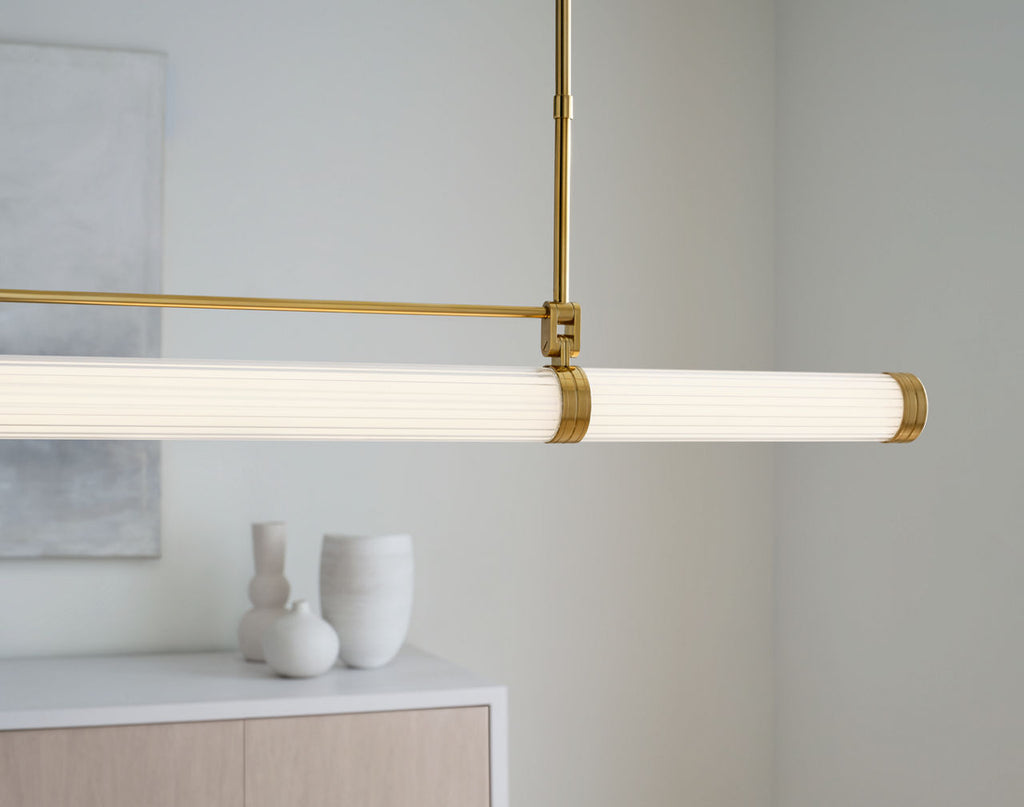 Alo X-Large Linear Chandelier Polished Natural Brass 2700K 90 CRI 120V