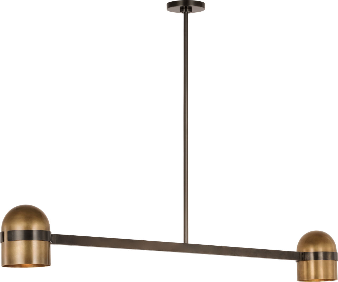 Octavia Large Linear Chandelier Blackened Bronze/bright worn Brass 2700K 90 CRI