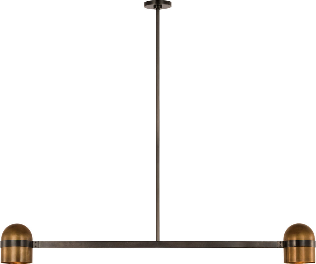Octavia Large Linear Chandelier Blackened Bronze/bright worn Brass 2700K 90 CRI