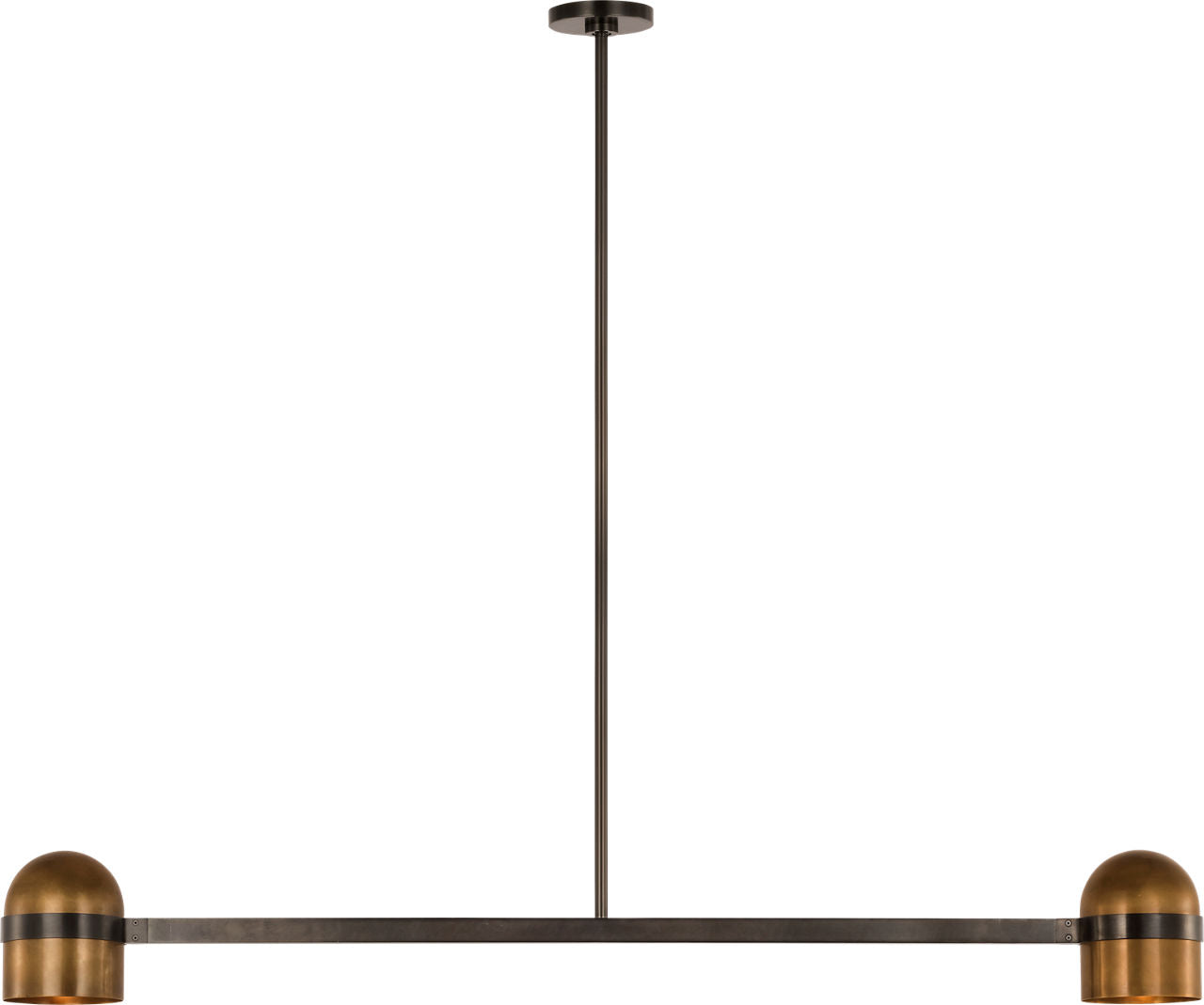Octavia Large Linear Chandelier Blackened Bronze/bright worn Brass 2700K 90 CRI