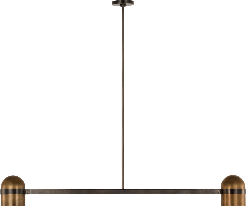 Octavia Large Linear Chandelier Blackened Bronze/bright worn Brass 2700K 90 CRI
