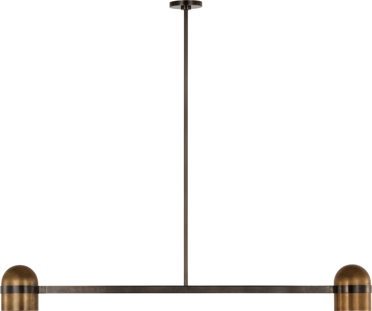 Octavia Large Linear Chandelier Blackened Bronze/bright worn Brass 2700K 90 CRI