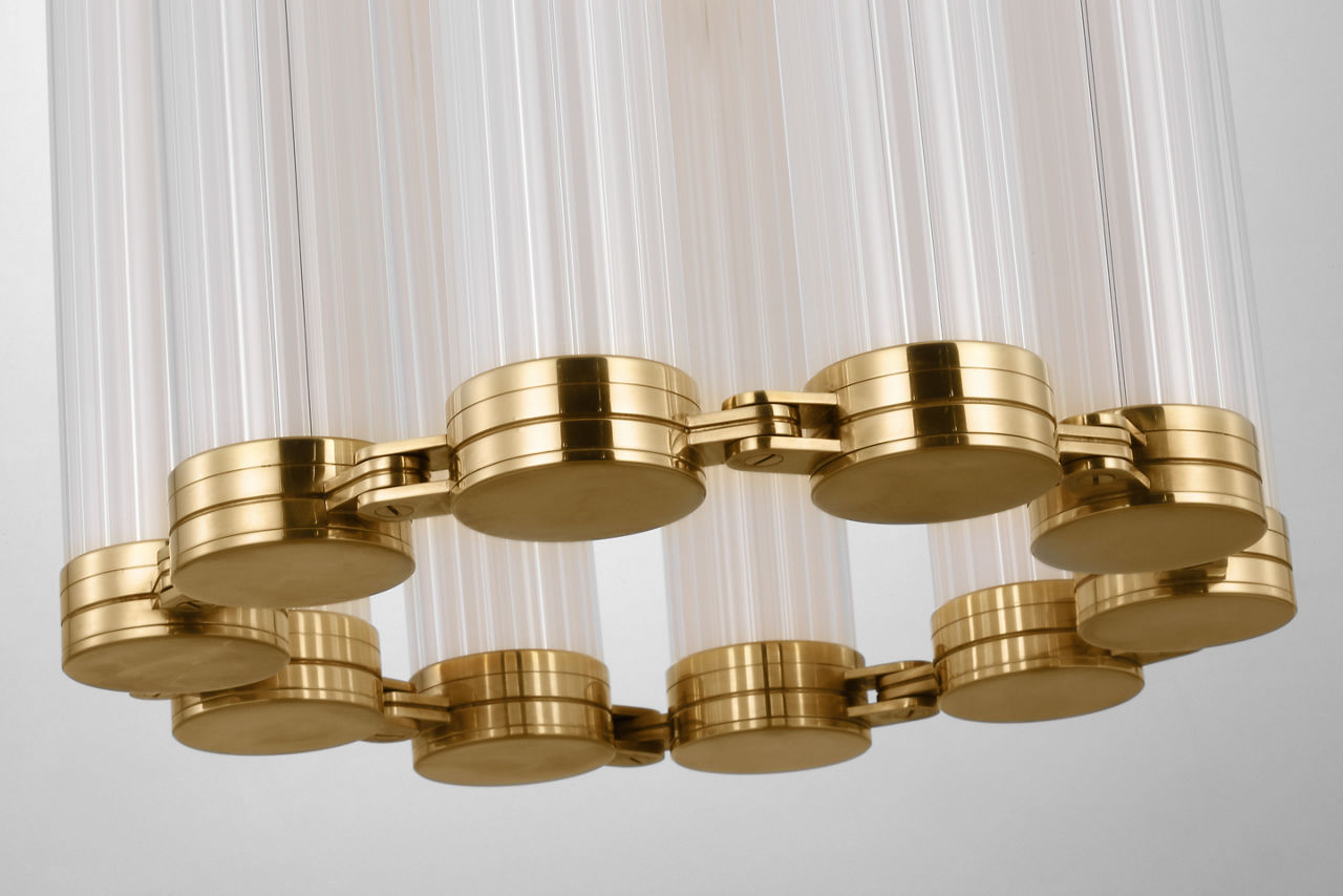 Alo Medium Pendant polished Natural Brass 2700K 90 CRI