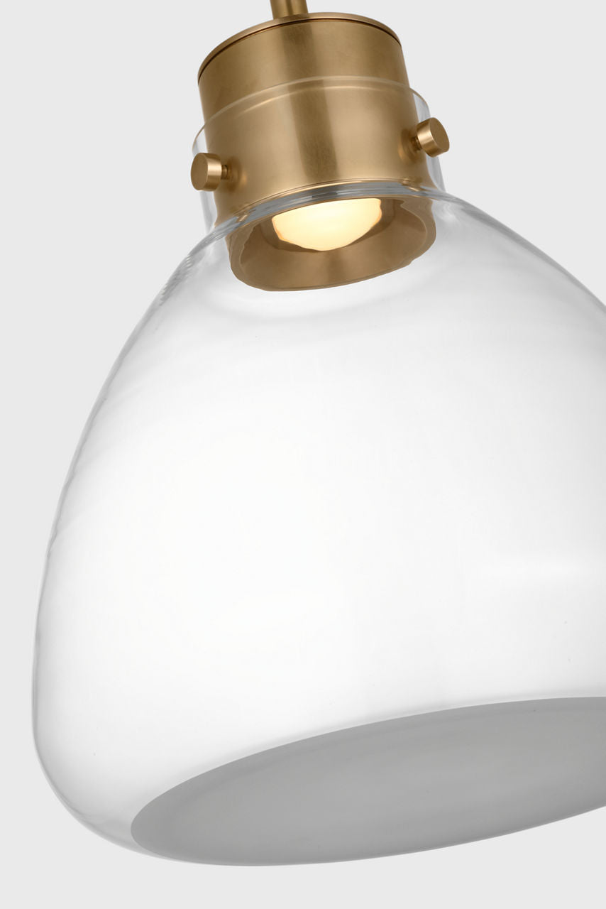 Morgan 12 Pendant hand-rubbed antique Brass | clear glass 2700K-1800K 90 CRI