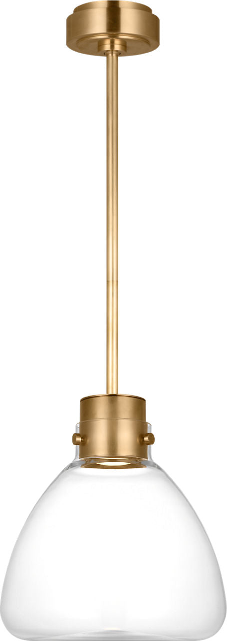 Morgan 12 Pendant hand-rubbed antique Brass | clear glass 2700K-1800K 90 CRI