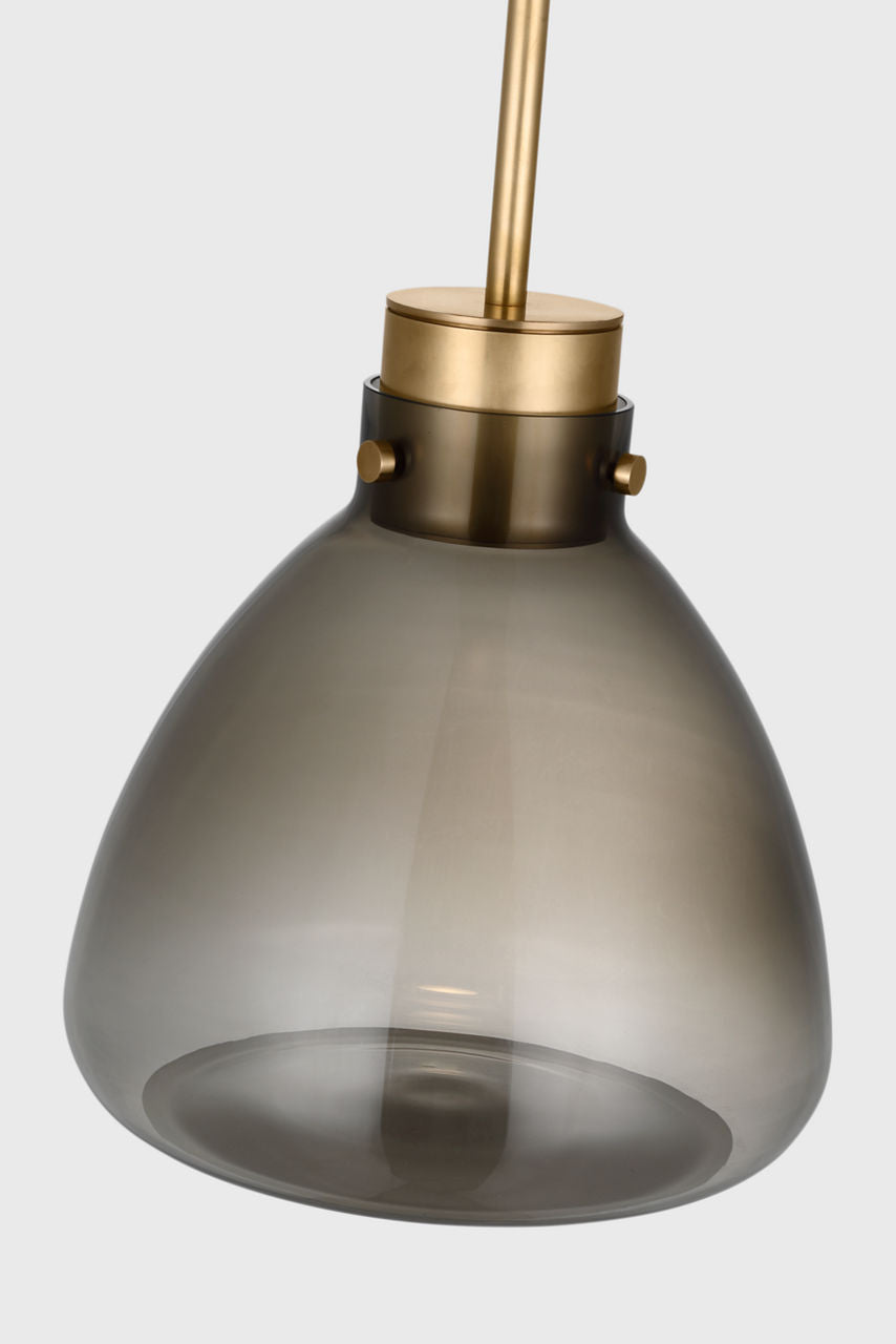 Morgan 12 Pendant hand-rubbed antique Brass | smoke glass 2700K-1800K 90 CRI