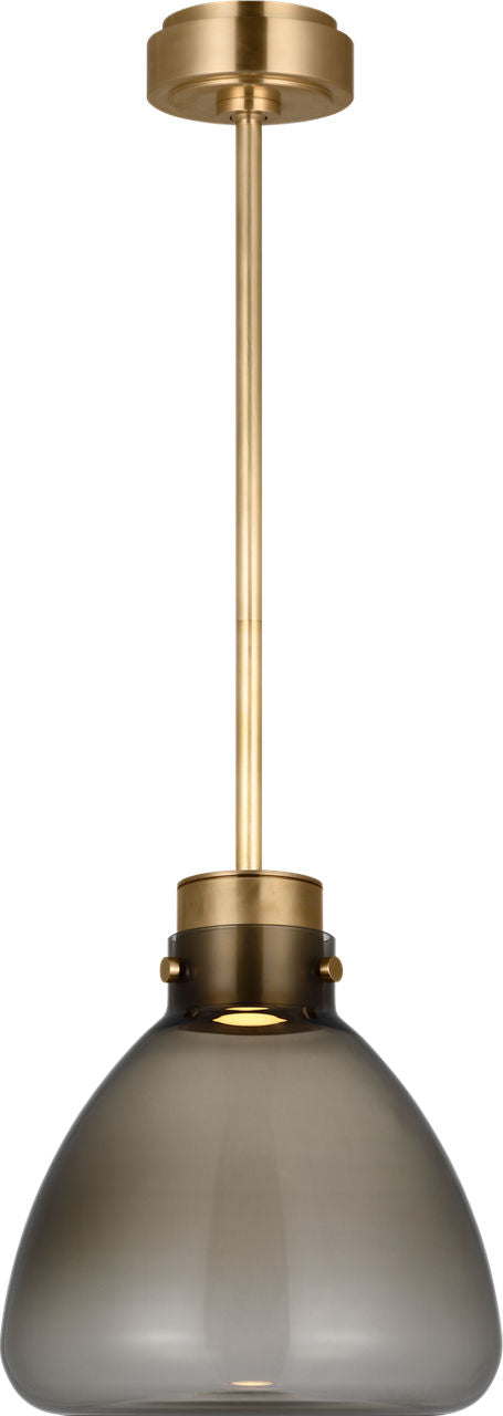 Morgan 12 Pendant hand-rubbed antique Brass | smoke glass 2700K-1800K 90 CRI