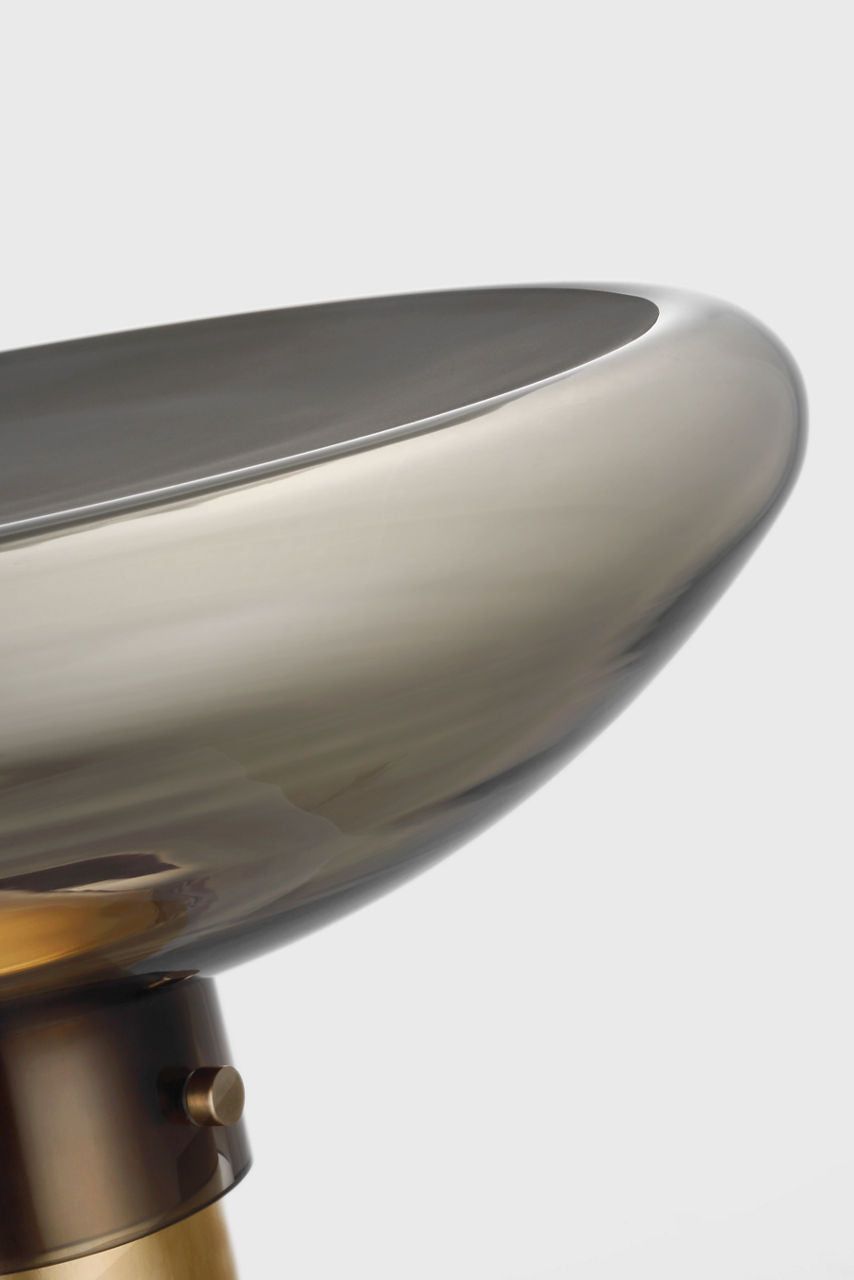 Morgan 16 Table Lamp hand-rubbed antique brass | smoke glass 2700K-1800K 90 CRI