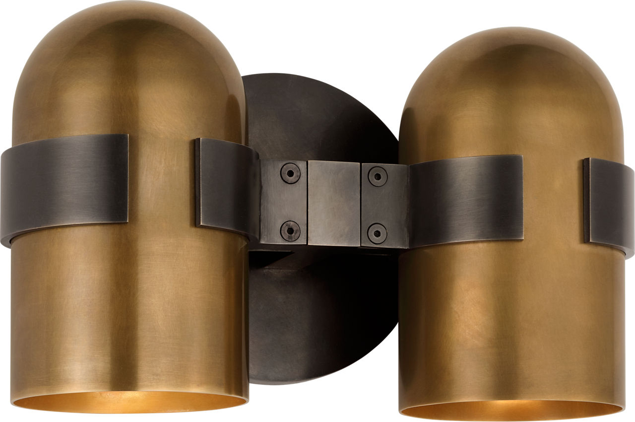 Octavia Medium Sconce Blackened Bronze/bright worn Brass 2700K 90 CRI