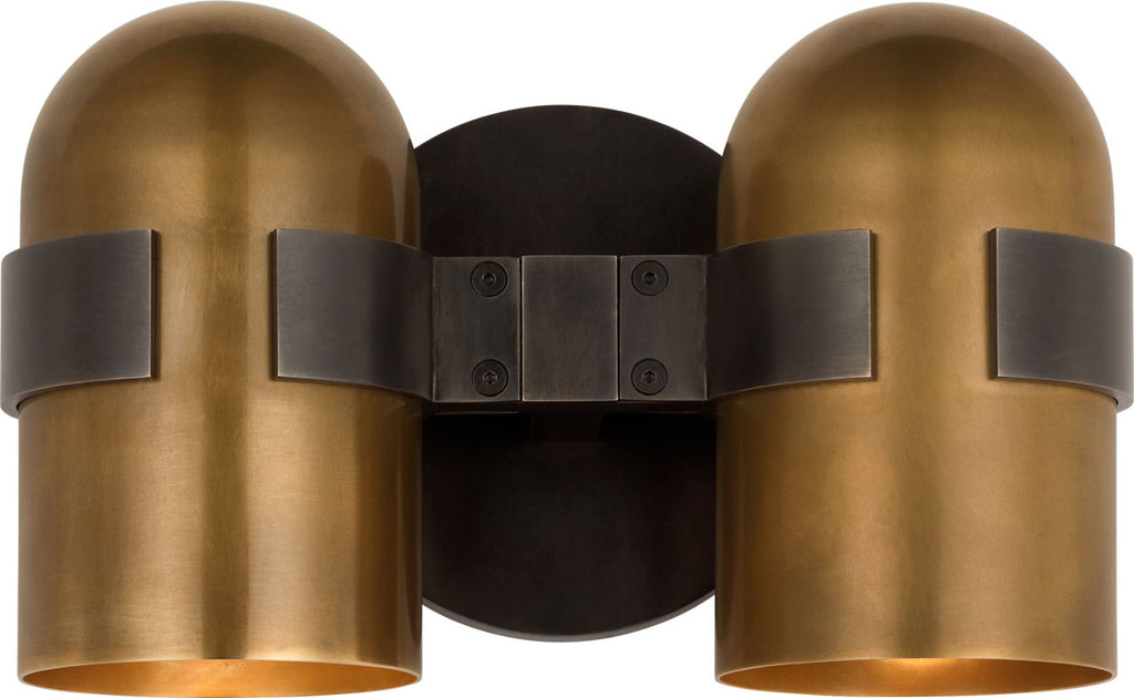Octavia Medium Sconce Blackened Bronze/bright worn Brass 2700K 90 CRI