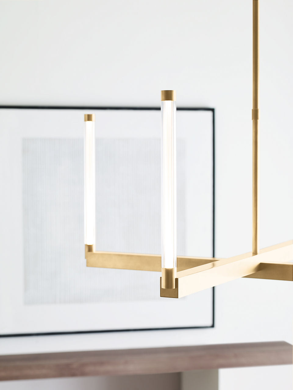 Phobos Large Chandelier Natural Brass Integrated LED 2700K 90 CRI 277V