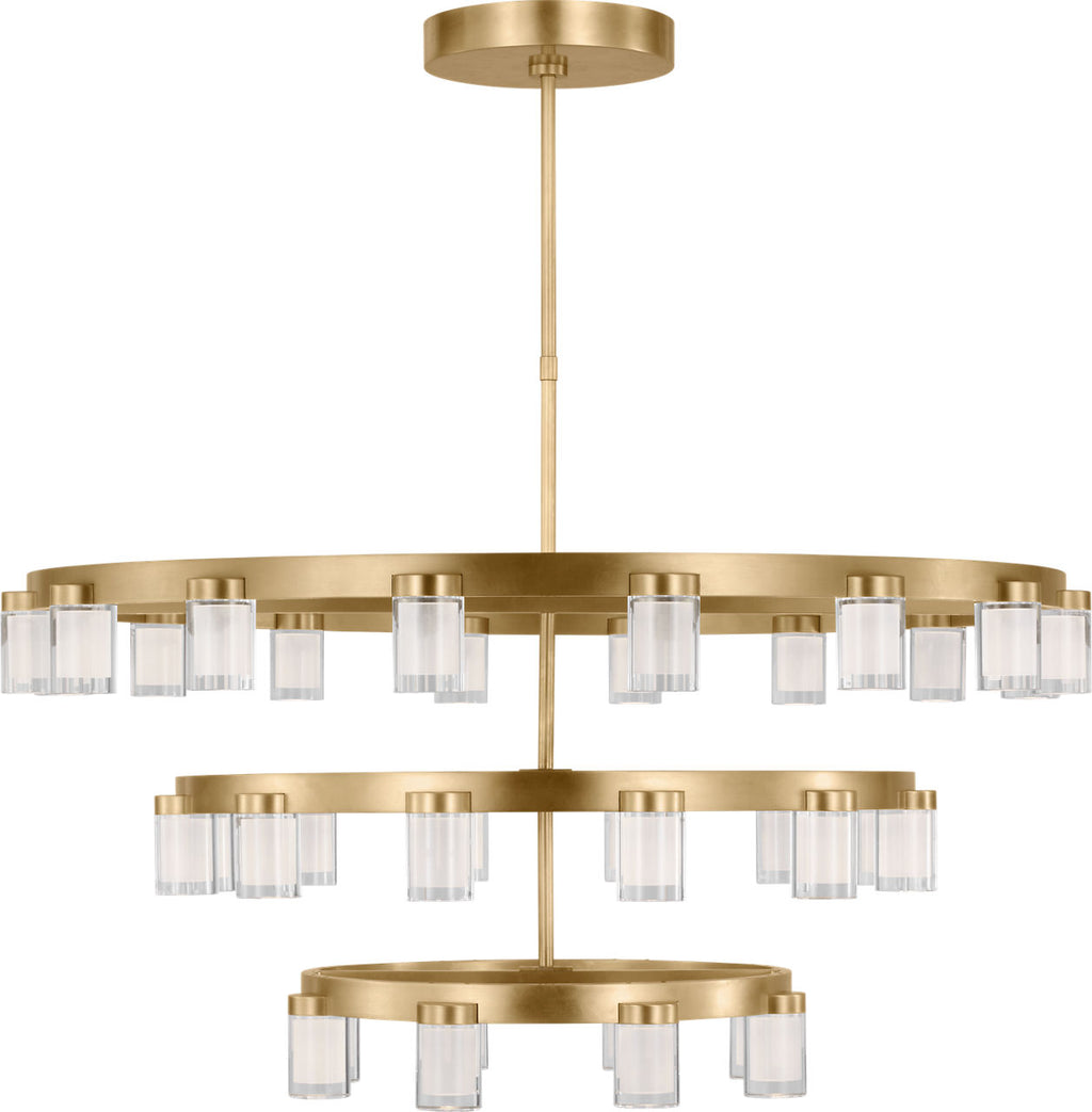 Esfera Three Tier X-Large Chandelier Natural Brass 2700K 90 CRI